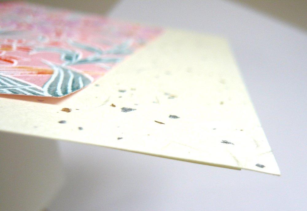 Kawasumi Washi Yuzen Washi Greeting Various Warm and Cool Colors Cards, Patterns, 10-Pack,