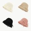 Korean Style Striped Knit Cap With Sunshade And Adjustable Fit For All Seasons