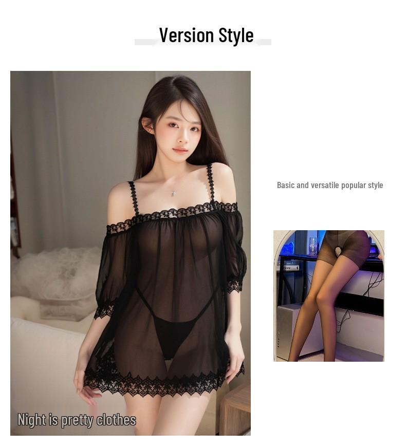 Sensual Sheer Couples Lingerie Set: Camisole and Robe for Flirty Bedtime Fun