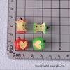 3D Red Heart Apple Core Resin Keychain/Phone Strap Pendant