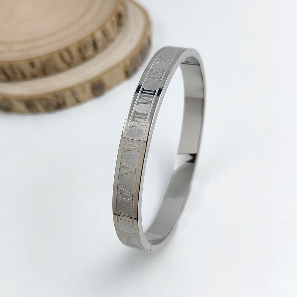 

Classic Roman Numeral Stainless Steel Gold Plated Women s Bracelet, High Quality Silver Bracelet, Wedding Party Jewelry серебряный