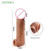 FXI 14-27cm Realistic  Sleeve Extender  Sleeve Dick Enlargement Delay Ejaculation Reusable Condom Men Sex Toys