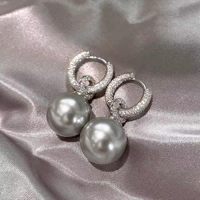 925 Sterling Silver Pearl Drop Earrings for Women Gorgeous Bright Ear Accessories Exquisite Fashion Jewelry for EngagementGood Product