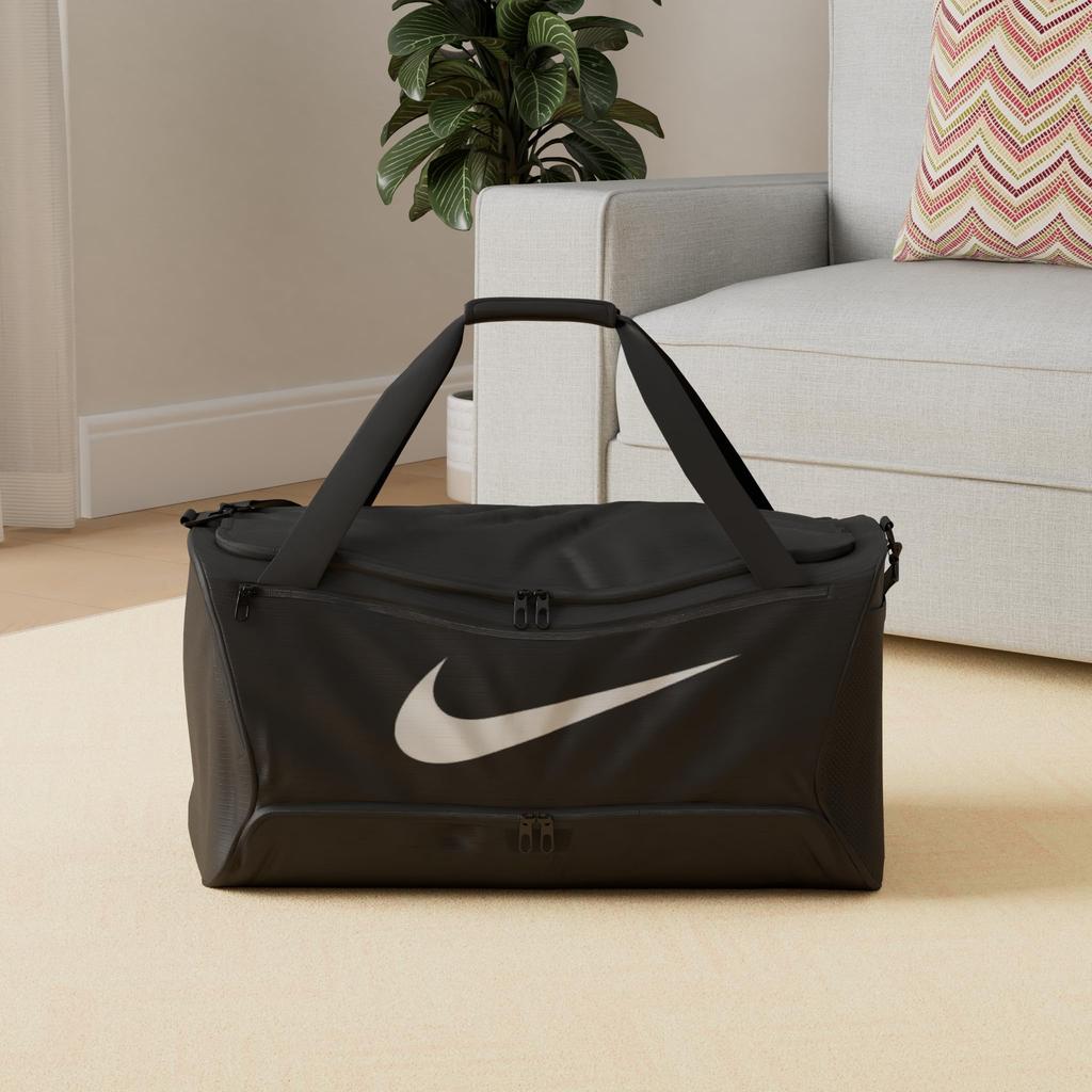 Nike Brasilia Duffle BA5966 MISC Bag, Large, 010, Black/White,