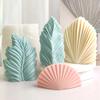 DIY Silicone Candle Mold Leaf Shape Scented Candle Resin Geometric Large Scallop Soap Wax Mold for Home Decor