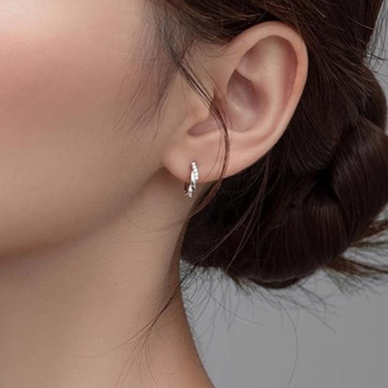 Wave Earrings Simple Ear Buckle Tide Earrings Female Light Luxury Autumn and Winter Models Earrings Female Elegant Accessories Classic Casual Jewelry