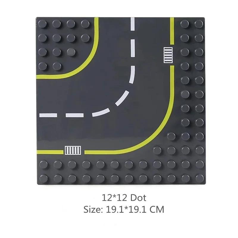 Big Building Blocks Compatible Large Bricks Road Plate Car Parking Pole Fuel Station City Traffic Kids Educational Creative Toys