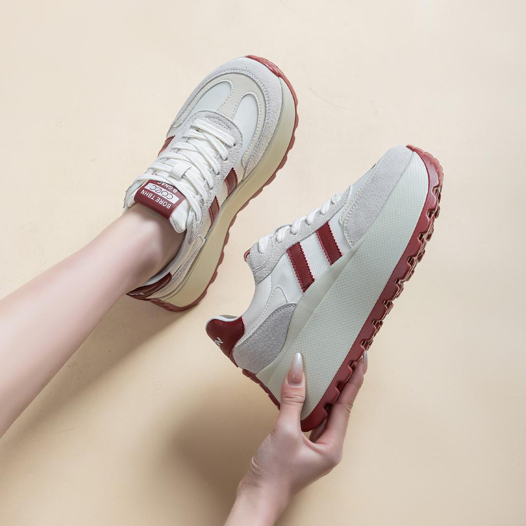 Frühling neue Leder Plateau Forrest Gump Schuhe Studenten Freizeit Ins Trend Moral Training