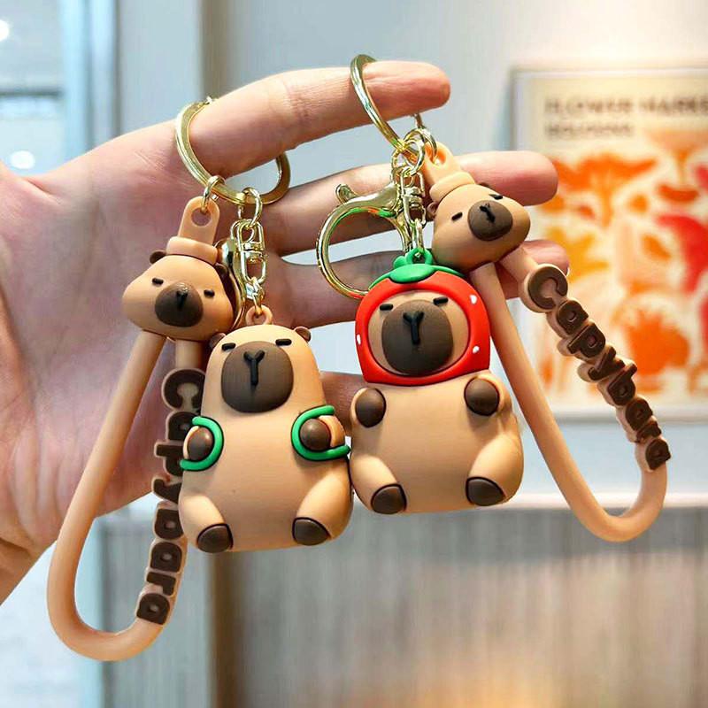 Turtle Lovely Capybara Keyring Resin Cartoon Keychain Gift For Bags And Accessories