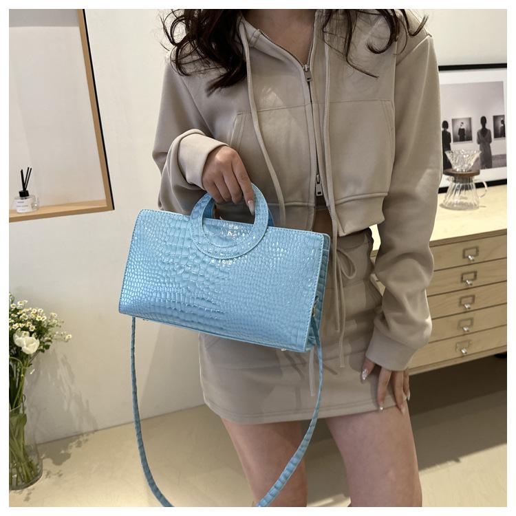 Fashion Women's PU Handbag European and American Fashion 2025 New Shoulder Bag Crocodile Pattern High-end Atmospheric Business Messenger Bag