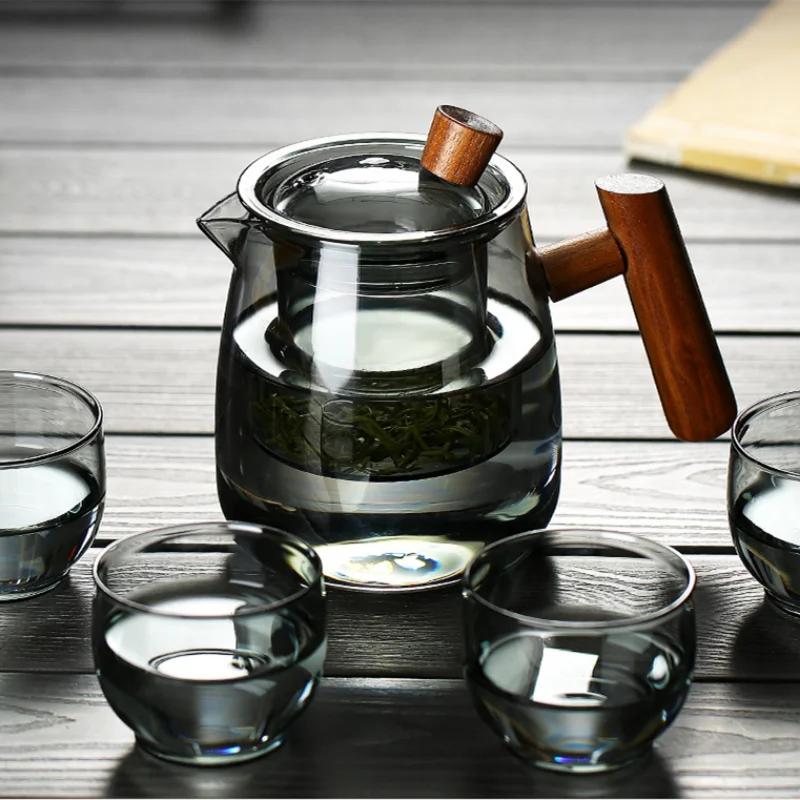 

High Temperature Resistance Glass Teapot Teacup Teakettle Tea Cooker Kungfu Tea Set Scented Tea Pot Heatable Kettle Teaware Sets