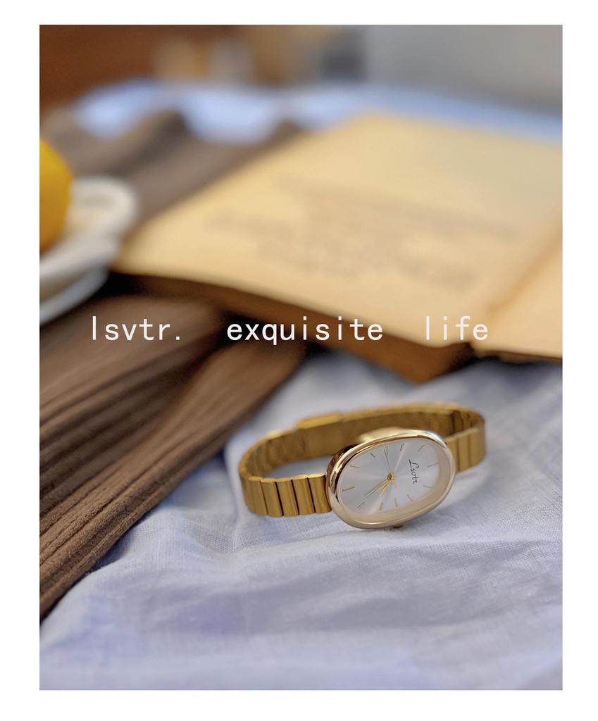 Gold-Toned Women's High-End Quartz Fashion Watch with Steel Band