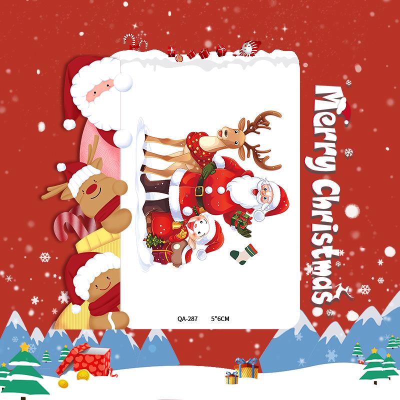Popular Cartoon Christmas Temporary Tattoos for Kids - Cute Santa and Snowman Sticker Set