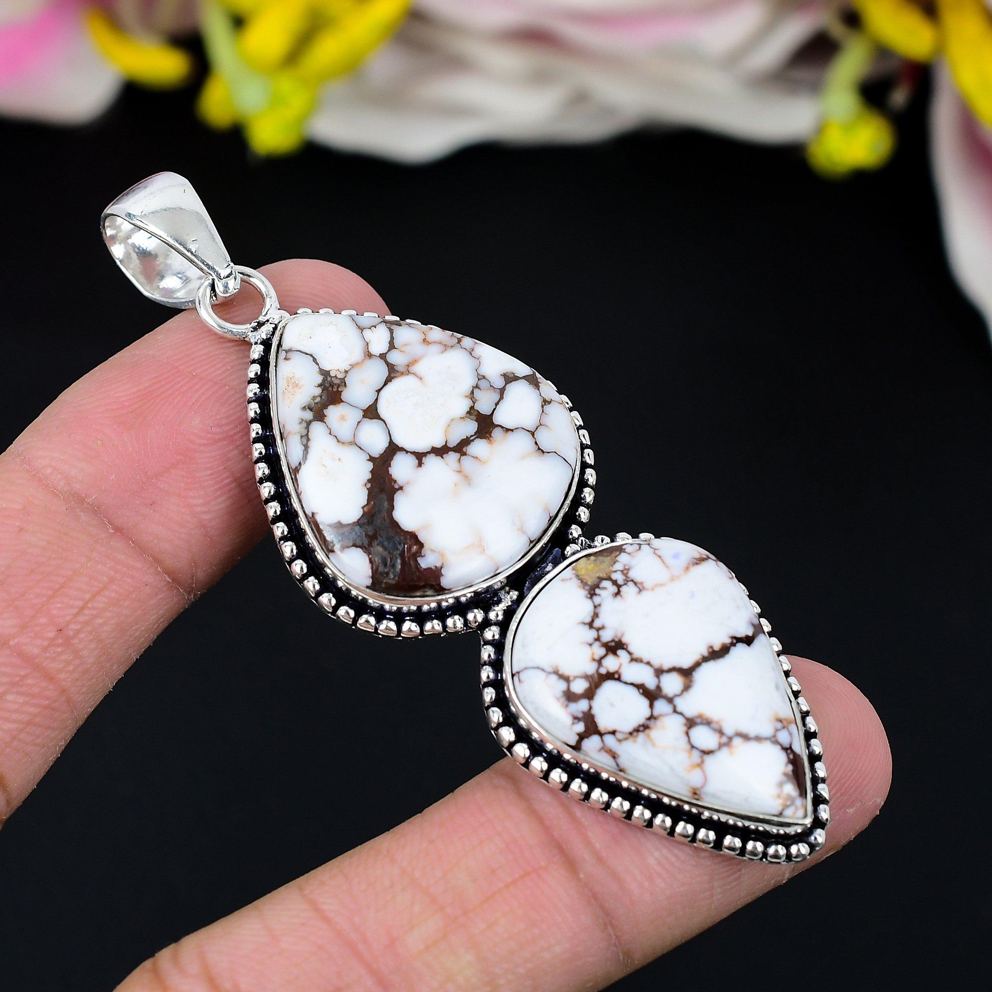 

Wild Horse Gemstone Handmade 925 Sterling Silver Jewelry Pendant 2.99 KG-269