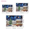 1Pcs Snowy Town Christmas Tree Stars Decoration Background Winter Backdrop For Photo Studio Photo Booth Party