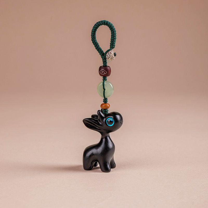 Sandalwood Deer Keychain & Phone Pendant - Cute Ornament for Men & Women