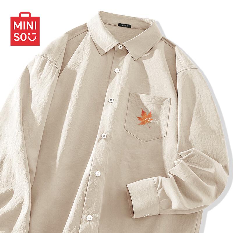 MINISO Men s 2025 Ice Silk Relaxed Fit Casual Shirt L