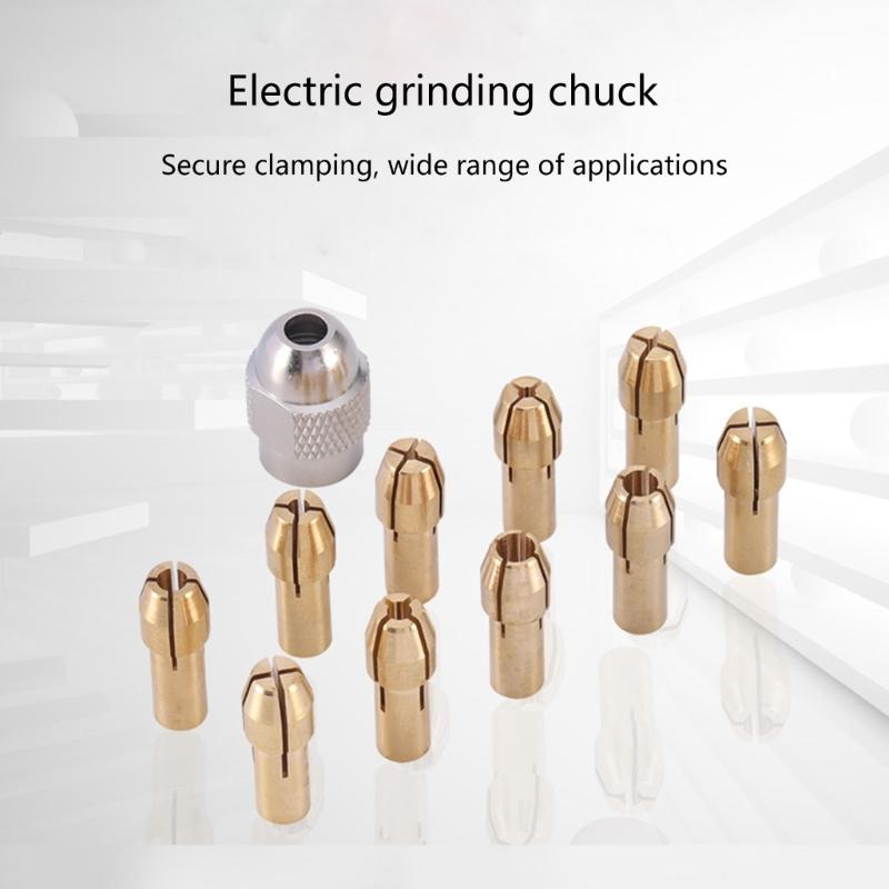Brass Collets Chuck Strong Brass Collets Adapters Electric Grinding Chuck for Rotary Tool & Power Drills Under 4.8mm