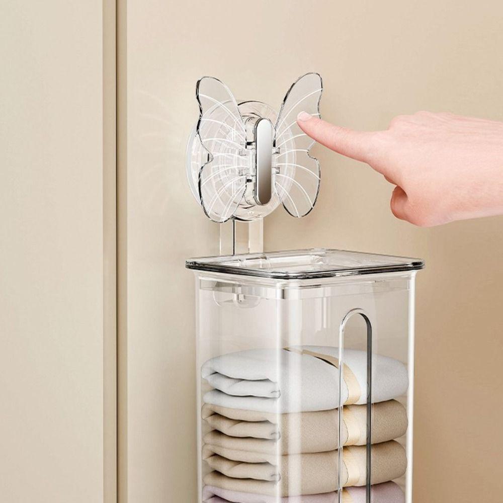 Wall-Mounted Suction Cup Storage Box Dustproof Underwear Storage Box Garbage Bag Dispenser