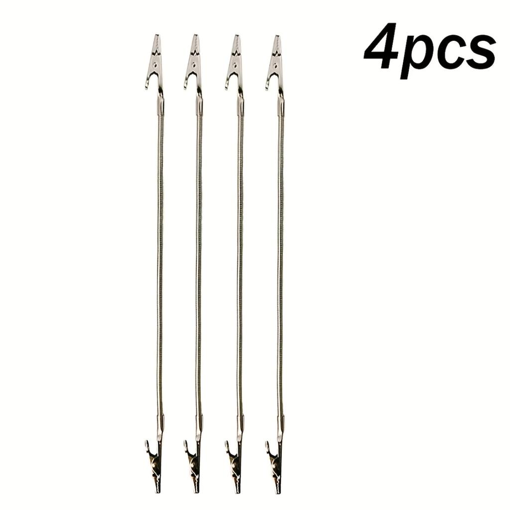 4 Pack Aluminum Dual Alligator Clip Stand, Flexible Holder, Cable Organizer, Mosquito Coil & Note Fixer, Durable Clamp For Office Home Lab