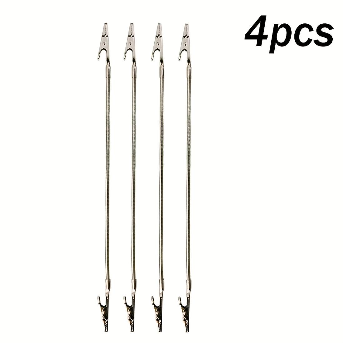 

4 Pack Aluminum Dual Alligator Clip Stand, Flexible Holder, Cable Organizer, Mosquito Coil & Note Fixer, Durable Clamp For Office Home Lab 1
