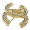 Chanel סיכת דש עם אבני חן סימן COCO סיכה וינטג' מצופה זהב זהב נשים משומשת
