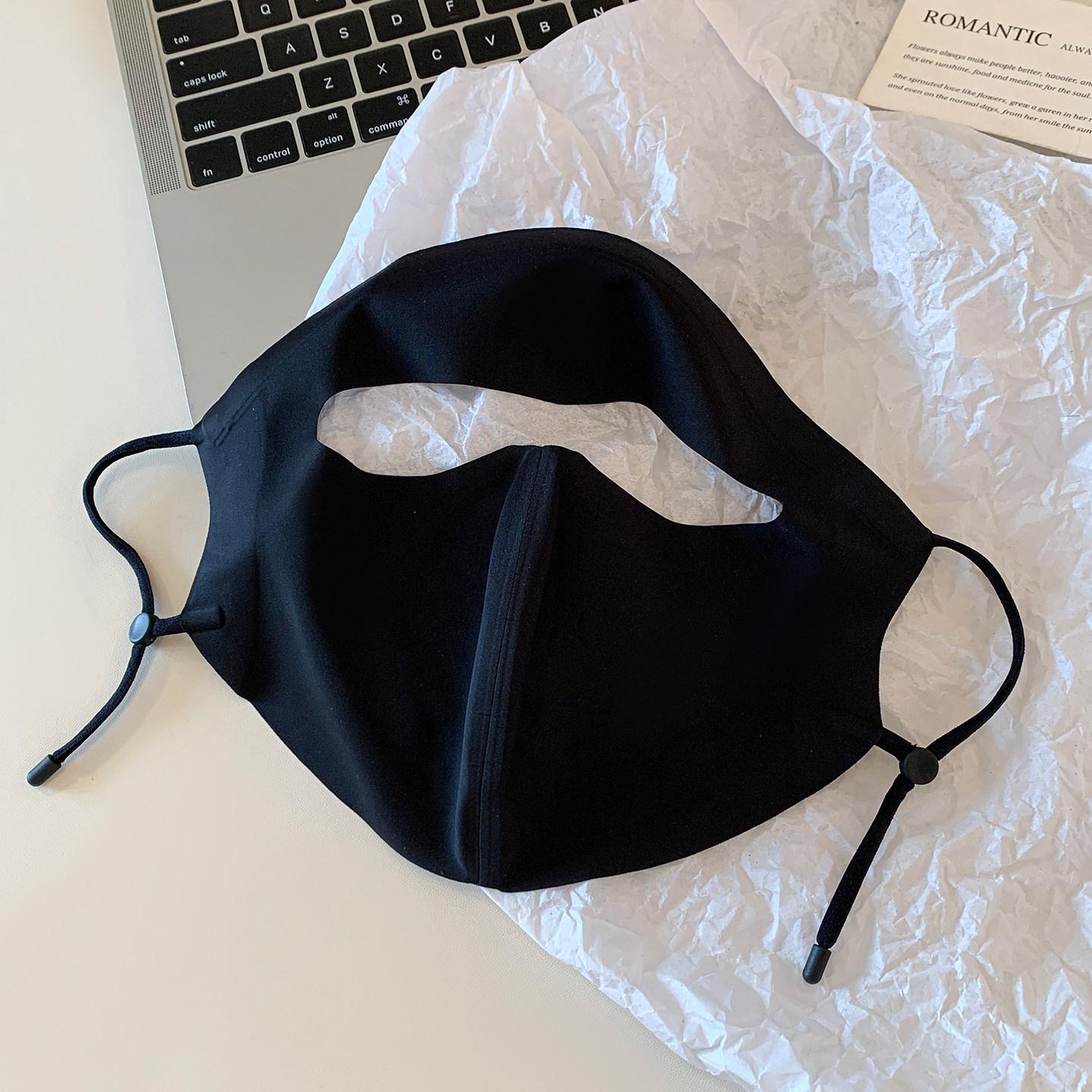 2026 Ice Silk Cooling Face Mask: UV Protection & Summer Sun Shield чёрный