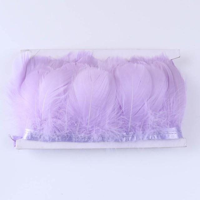 

1 m Goose Feather Dyed DIY Sewing Craft Accessories Decorative Ribbon Plumas Natural 8-12cm for Wedding Dress/Shirt Decoration светло-фиолетовый