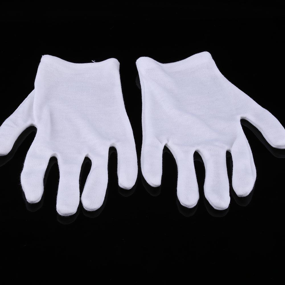 12 Pairs Practical White Cotton Work Safety Glove for Coin Jewelry Silver Inspection Protection