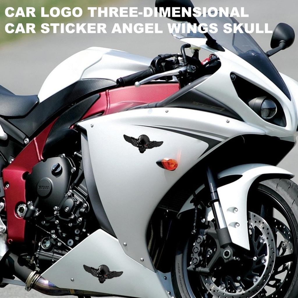 Zmijkol Angel Wings Car Decal, 3D Car Sticker Metal | 3D Metal Skeleton Car