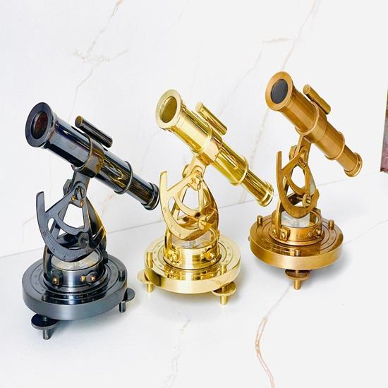 

13.97 cm Brass Alidade Telescope Compass Set of 3 Nautical Maritime Decor Gift