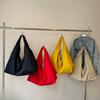 Casual Solid Textured Draped Women's Tote Bag Canvas Reusable Shopping Bag Large Capacity
