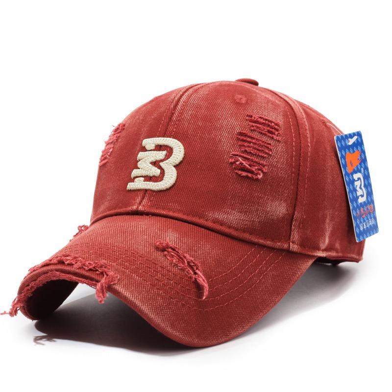 Distressed Baseball Cap Women Unisex Trendy Embroidered Letter Sun Visor Dad Hat
