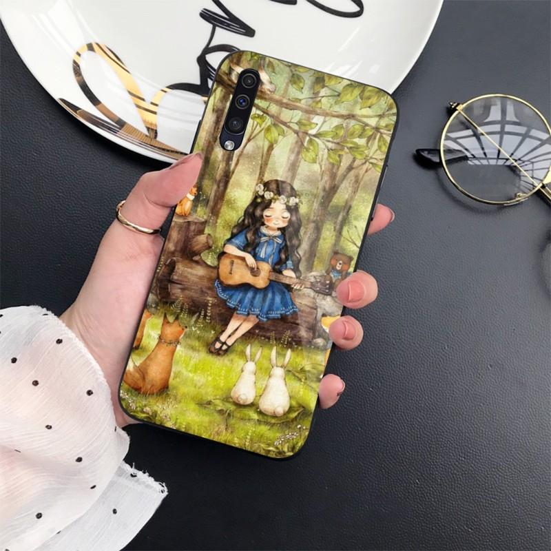 Dziennik Leśnej Dziewczyny Etui na Telefon Dla Samunga A32 A51 A52 NOTE 10 20 S10 S20 S21 S22 Pro Ultra Czarne PC Szkło Pokrowiec na Telefon