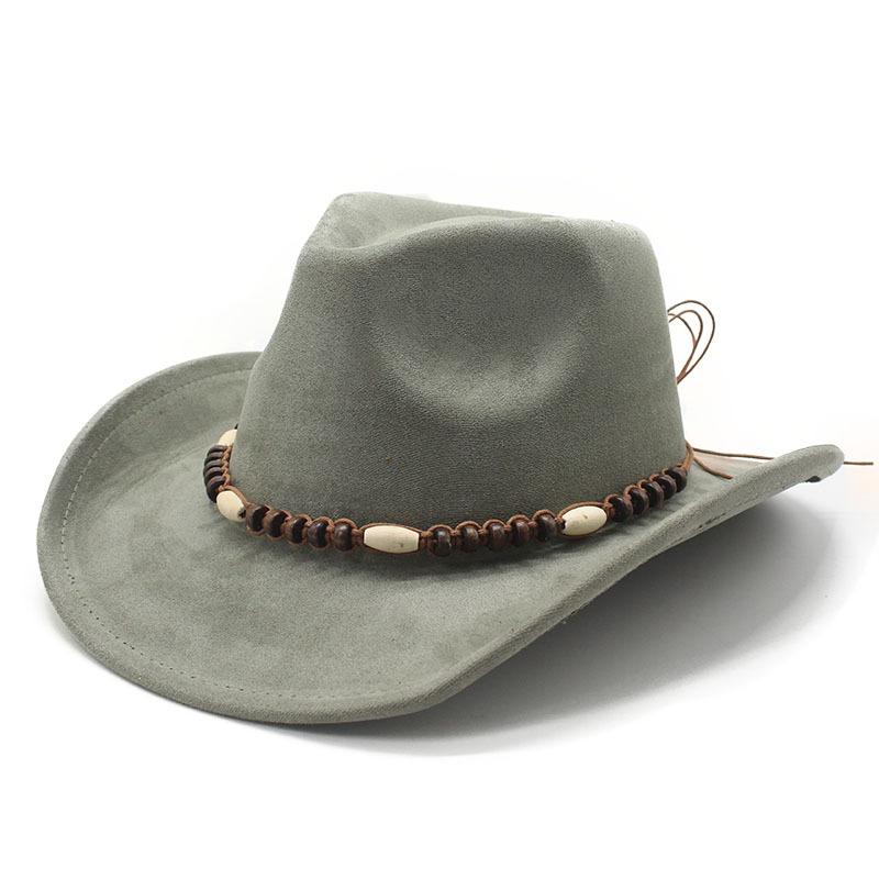 Bohemian Minority Suede Hat Belt Couple Hat Western Cowboy Top Hat