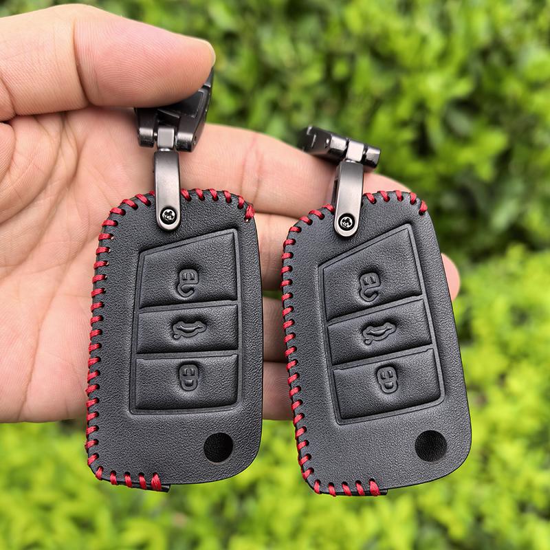 Keychain For Volkswagen VW Polo Golf 7 MK7 Tiguan for Skoda Octavia Kodiaq Karoq for Seat Ateca Car Key Case Cover Bag Protector
