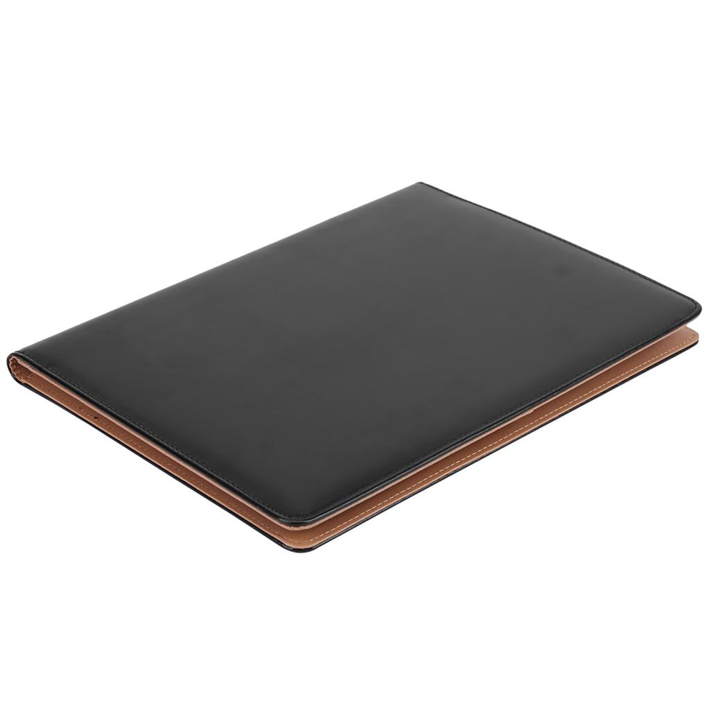 Multifunctional A4 PU Business Document Conference Folder Organizer Case W Card Slots Black