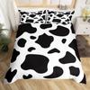 Cow Print Bedding Set King Size Kids Black White Duvet Cover Set Cartoon Milk Cow Comforter Cover Animal Farmhouse Quilt Cover