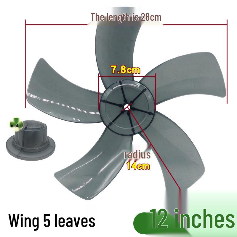 Accessori Ventola Universale Silenziosa a 5 Pale: 12/14/16 Pollici per Ventilatori da Scrivania, da Pavimento e da Parete (400 millimetri)