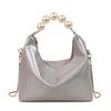 PU Leather Cloud Shoulder Bag Korean Style Women Crossbody Bag Casual Pearl Handle Handbag  Wallet