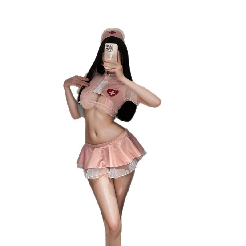 Sexy Unterwäsche sexy Brüste Verführung hüftlanger kurzer Rock reines Krankenschwestern-Bett-Uniform Sao Anzug Generation 4