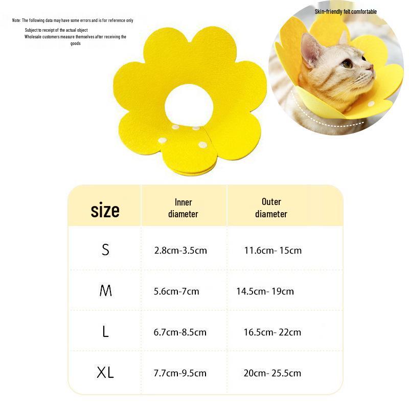 Sunflower Pet Headgear: Anti-Lick Elizabeth Collar for Cats & Dogs