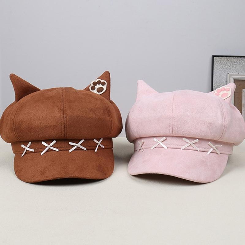 Lovely Bowknot Cats Ear Toddler Hat Durability Easy Wash Polyester Fabric Comfortable For Boys Girls 0 6 Years