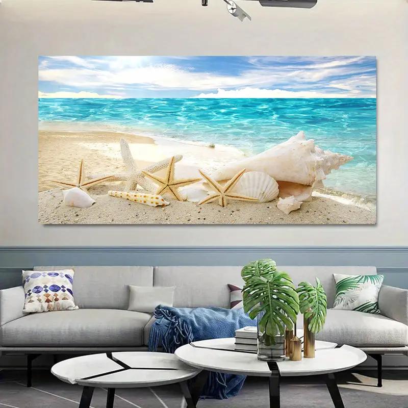 Unframed Sea Beach Shell Star Landscape Canvas Poster - Modern Art for Living Room Decor