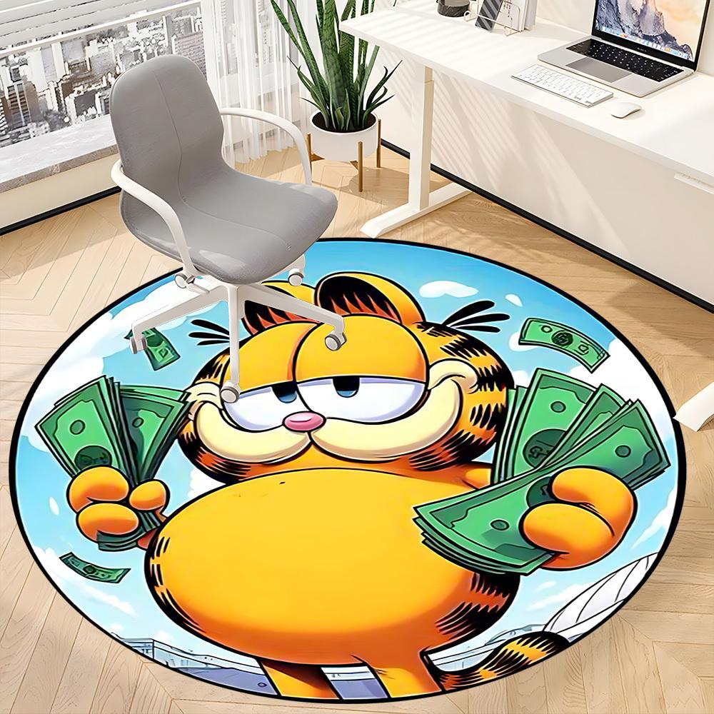 1pc Garfield Chair Carpet for Office Non-Slip, Soft & Comfortable, Carpet for Office, Gaming, Lightweight Round Floor Mat