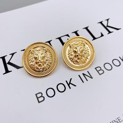 Vintage Style Zinc Alloy Lion Head Earrings for Women's Daily Wear Earings for Women