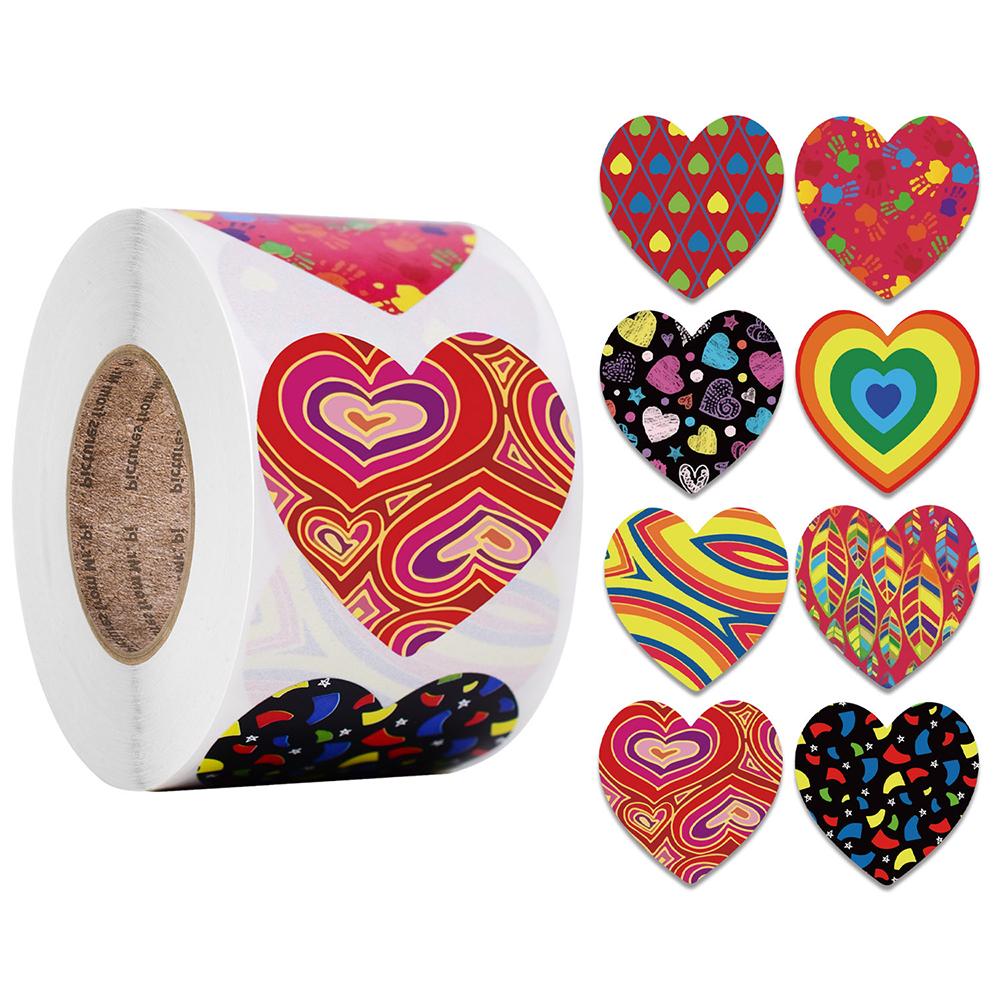 100-500Pcs First-Class Heart Superior-Grade Shaped First-Class Stickers Top-Grade Seal First-Class Labels High-Standard Stickers High-Standard