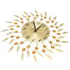 Wall Clock Flower Iron Mute Quartz Hanging Decorative Clock for Living Room Decoration