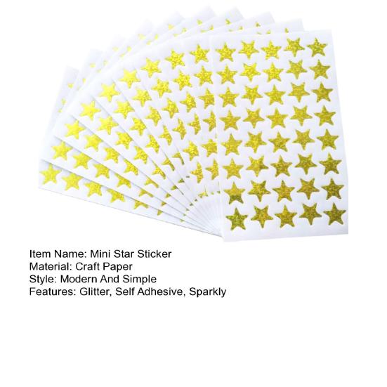 Holographic Star Stickers Self-Adhesive Mini Glitter Gold Star Stickers for Kids Reward Behavior Chart School Classroom Student Teacher Supplies
