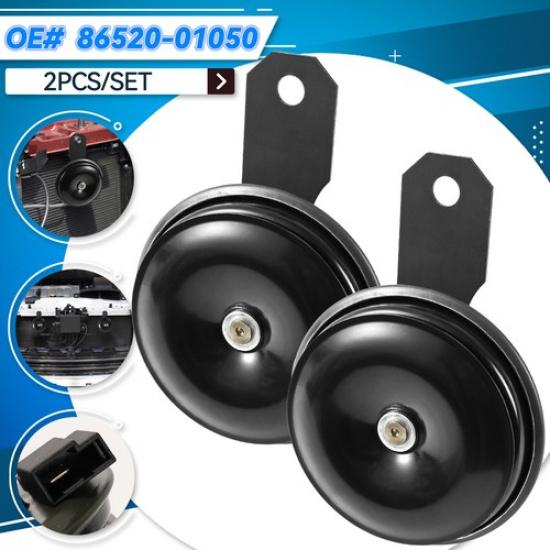 2X Car Motorcycle High & Low Tone Disc Horn For Toyota Corolla Highlander RAV4;